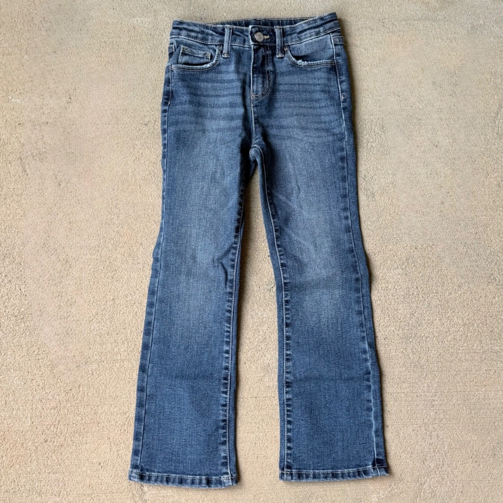 Jumping Beans Girls Medium Wash Bootcut Denim Jeans Size 6X Adjustable Waist - Picture 1 of 6